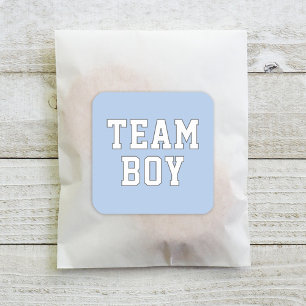Team Boy Blue Baby Geschlecht Enthüllungsfeier Quadratischer Aufkleber