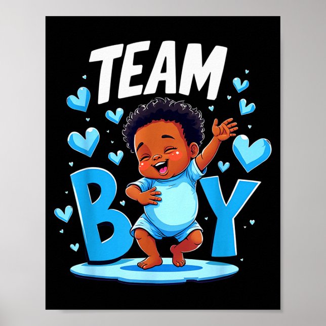 Team Boy Design Gender Reveal New Baby Boy  Poster (Vorne)