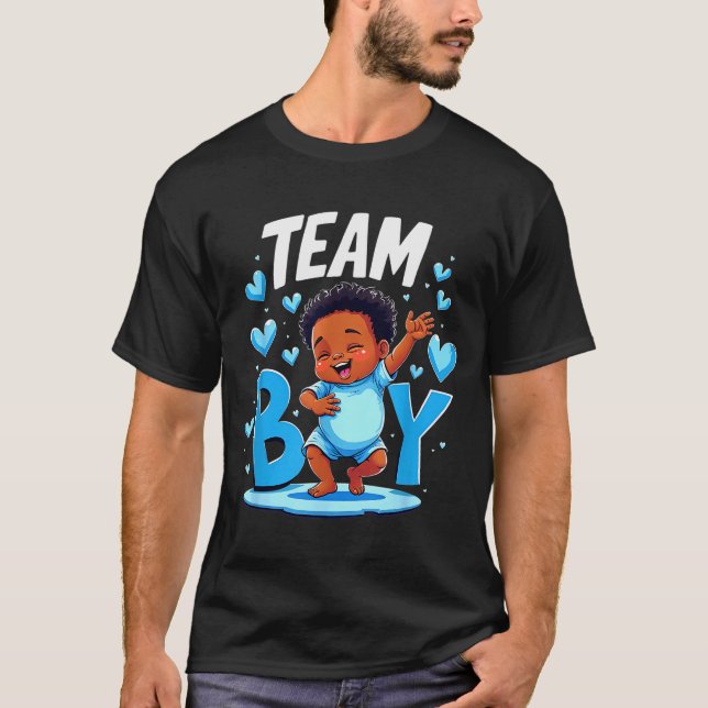 Team Boy Design Gender Reveal New Baby Boy  T-Shirt (Vorderseite)