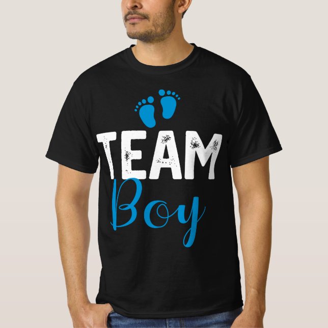 Team Boy Gender Reveal Baby Shower T-Shirt (Vorderseite)