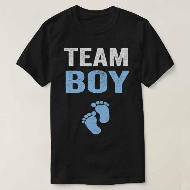 Team Boy Gender Reveal Baby Shower T-Shirt (Design vorne)