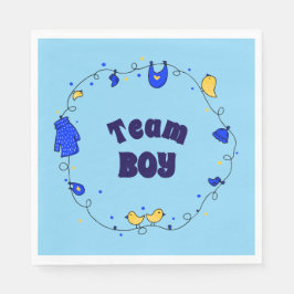Team Boy Gender Reveal Napkins Serviette