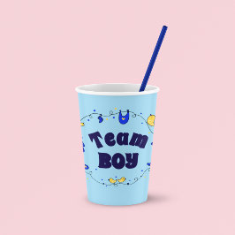 Team Boy Gender Reveal Paper Cups Pappbecher