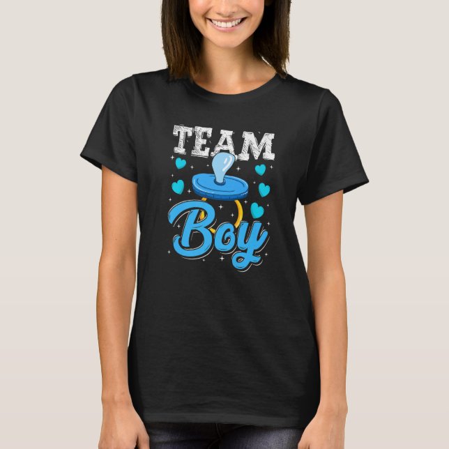 Team Boy Gender Reveal Party Baby Shower Matching  T-Shirt (Vorderseite)