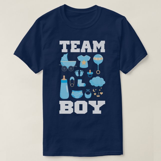 Team Boy Gender Reveal Party Team Boy T-Shirt (Design vorne)