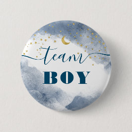 Team Boy Gender Reveal Wasserfarbenwolken Twinkle Button