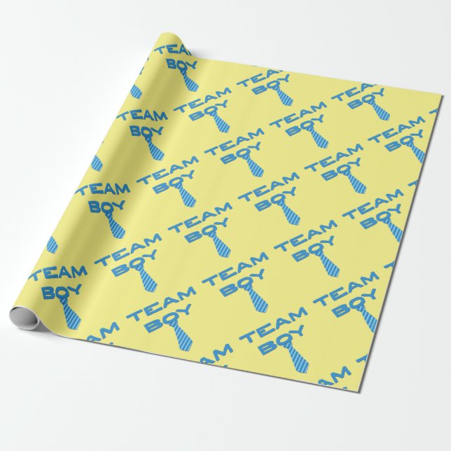 Team Boy Gender Reveal Wrap Geschenkpapier (Ungerollt)