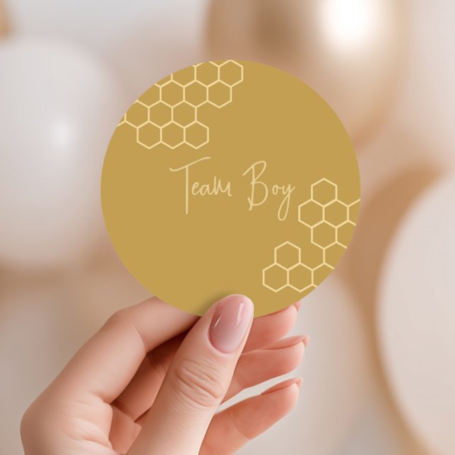 Team Boy Geschlechtsenthüllungs-Geschenkanhänger Runder Aufkleber (Von Creator hochgeladen)