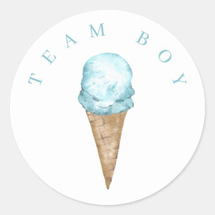 Team Boy Ice Cream Gender offenbaren Circle Sticke Runder Aufkleber