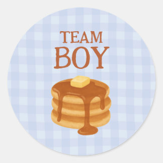 Team Boy Little Pancake Brunch Thema Geschlecht En Runder Aufkleber