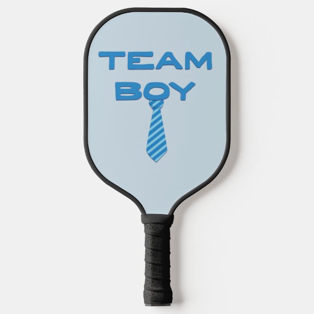 Team Boy mit Necktie Gender Reveal Pickleball Schläger (Vorderseite)