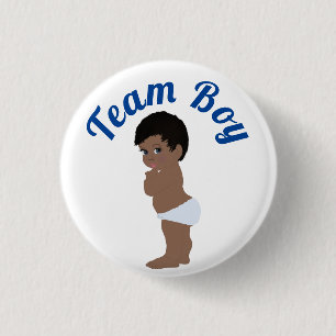 "Team Boy" - Niedliche Darstellung des Geschlechts Button
