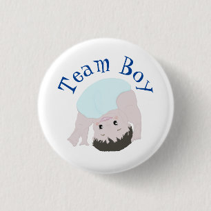 "Team Boy" - Niedliche Darstellung des Geschlechts Button