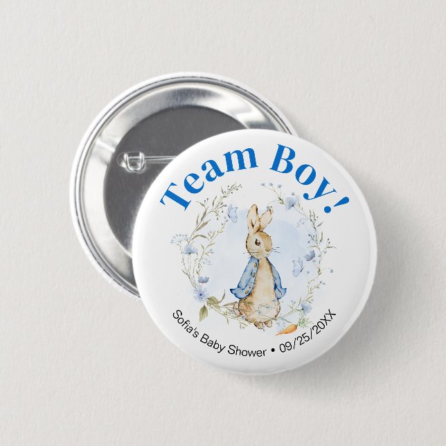 Team Boy Peter Rabbit Button (Vorne & Hinten)