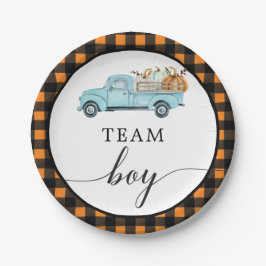 Team Boy Vintag Pumpkin Truck Papier Teller