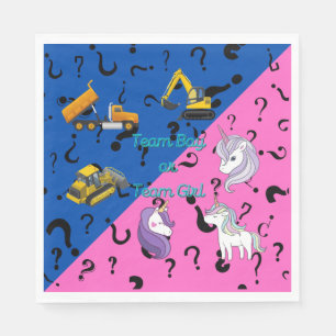 Team Boy vs Team Girl Heavy Equipment vs Unicorns Serviette