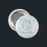 Team Boy Weihnachtsgeschlechtsoffenlegung Button<br><div class="desc">Reveal Button für Team Boy Gender,  entworfen mit einer Blue Aquarell Abbildung. Passende Artikel in unserem Shop Cava Party Design.</div>