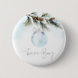Team Boy Winter Gender Reveal Button