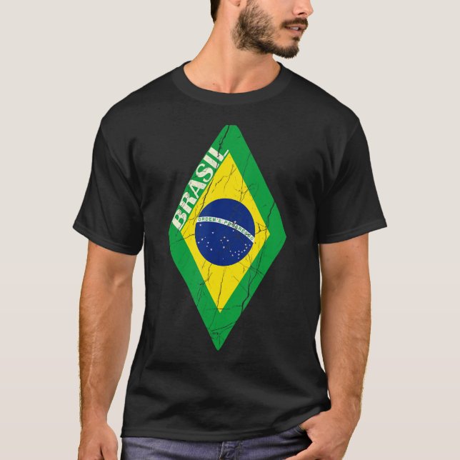 Team Brasilien 2022 Fußball Fans Unterstützer T-Shirt (Vorderseite)