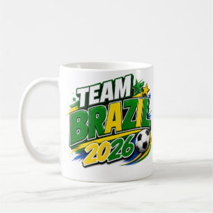 TEAM BRASILIEN 2026 Fußball-Fan-Tasse   Brasiliani Kaffeetasse