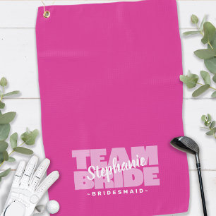 Team Braut Brautjungfer Spaß Golfer Sport Rosa Chi Golfhandtuch