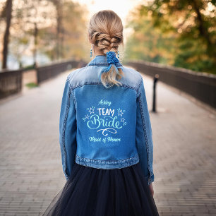 "Team Braut" Brautjungfern Trauzeugin Benutzerdefi Jeansjacke