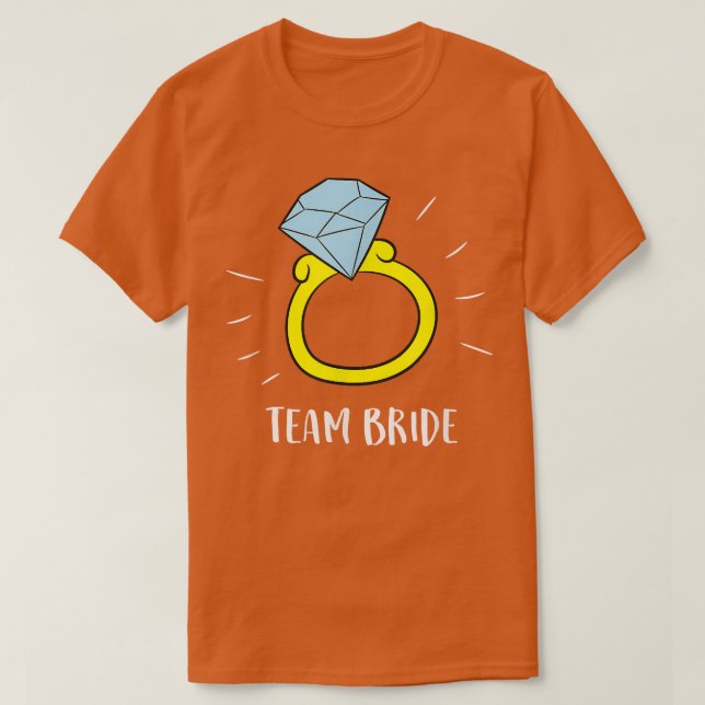 Team Braut Diamantring  T-Shirt (Design vorne)