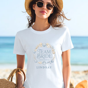 Team Braut! Elegante Strand Braut Küste Muschel  T-Shirt