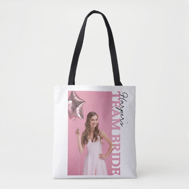 Team Braut Foto-Tasche | Personalisierte Junggesel (Vorderseite)