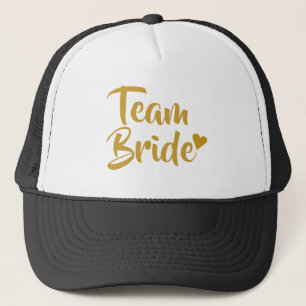 Team Braut Gold Herz Truckerkappe