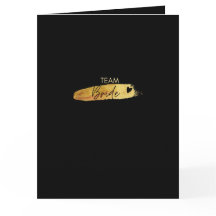Team Braut Goldfolien-Karte  Schwarze Junggesellin