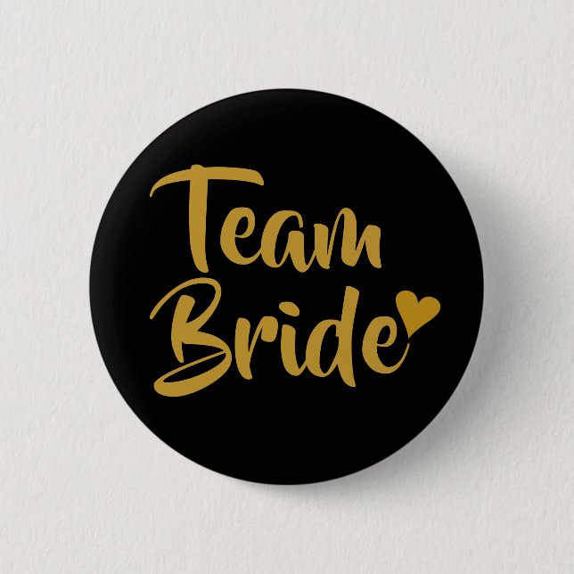 Team-Braut-Goldherz Button (Vorderseite)