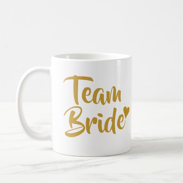 Team-Braut-Goldherz Kaffeetasse (Links)