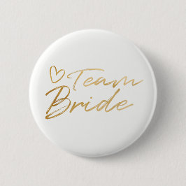 Team-Braut - GoldImitat-Folienknopf Button