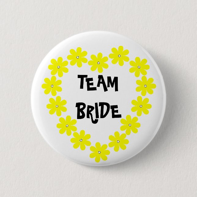 Team-Braut im Gelb Button (Vorderseite)