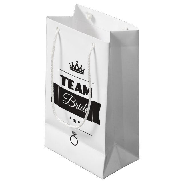 Team Braut Kleine Geschenktüte (Vorderseite Schrägansicht)