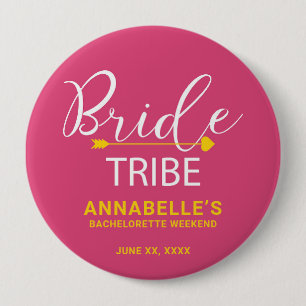 Team Braut Knopf. Heiß Rosa Cupid Pfeil, Herz Button