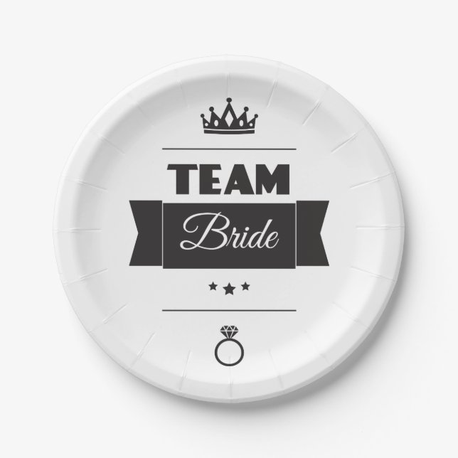 Team-Braut Pappteller (Vorderseite)