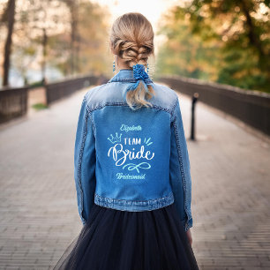 "Team Braut" personalisierte Brautjungfer Jeansjacke