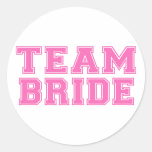 Team Braut (Pink) Runder Aufkleber