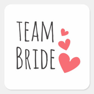 Team Braut Quadratischer Aufkleber