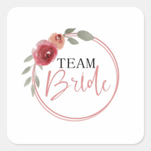 Team Braut Quadratischer Aufkleber