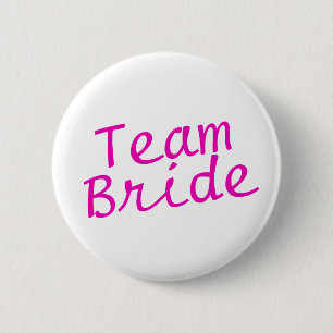 Team-Braut-Rosa Button