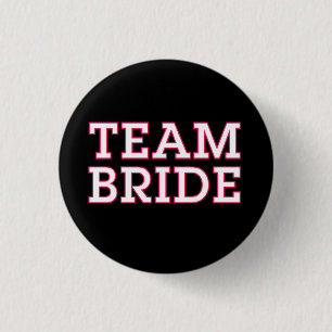 Team-Braut-Rosa-Kontur-Schwarzes Button