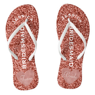 Team-Braut-Rosen-Gold der Flip Flops