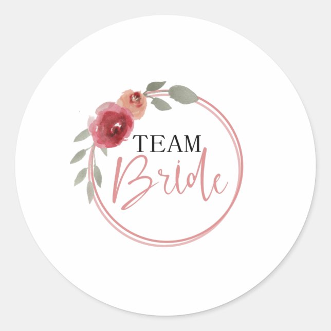 Team Braut Runder Aufkleber (Vorderseite)