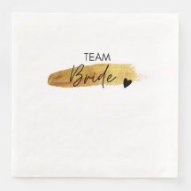 Team Braut Serviette - Gold Junggesellinnenabschie