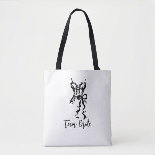 Team Braut Tote Vintage Korsett Skizze Design