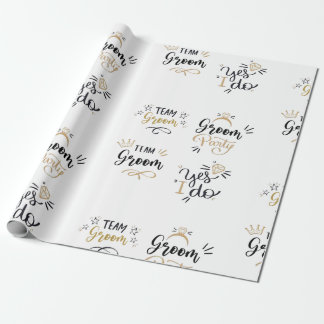 Team Bräutigam Gold & Black Geschenkpapier