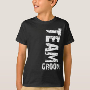 Team-Bräutigam-großer Schmutz-Extratext T-Shirt
